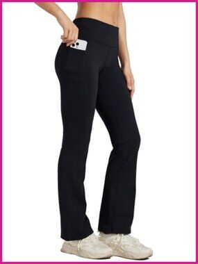Fleece Lined Bootcut Yoga Pants High Waisted Thermal Winter Flare Leggings
